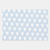 Bleek blauw gevleid met liefde inpakpapier vel (Voorkant 3)