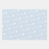 Bleek blauw gevleid met liefde inpakpapier vel (Voorkant)