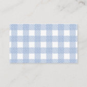 Bleek blauw Gingham Pset Baby shower Diaper Raffle Informatiekaartje (Achterkant)