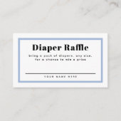 Bleek blauw Gingham Pset Baby shower Diaper Raffle Informatiekaartje (Voorkant)