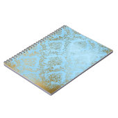 Bleek blauw goud, bijtende damp, shabby, worn, ele notitieboek (Linkerzijde)