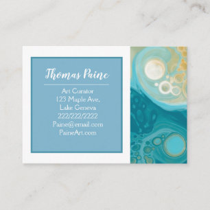Bleek Blauw, Goud, Blauwgroen, Turquoise Marble Ar Visitekaartje