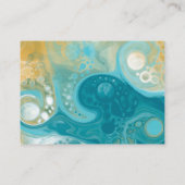 Bleek Blauw, Goud, Blauwgroen, Turquoise Marble Ar Visitekaartje (Achterkant)