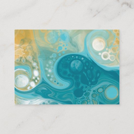 Bleek Blauw, Goud, Blauwgroen, Turquoise Marble Ar Visitekaartje (Achterkant)