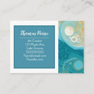 Bleek Blauw, Goud, Blauwgroen, Turquoise Marble Ar Visitekaartje