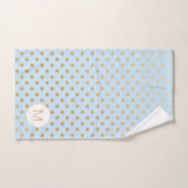 Bleek Blauw gouden stipmonogram badkamer Bad Handdoek (Handdoek)