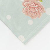 bleek blauw grijs poka punt wit roze floreel fleece deken (Hoek)