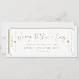 Bleek Blauw Happy Vaderdag Gift Voucher Kaart