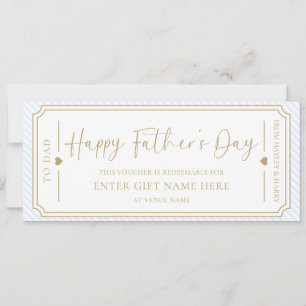 Bleek Blauw Happy Vaderdag Gift Voucher Kaart