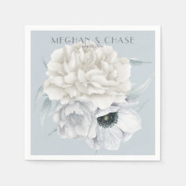 Bleek blauw Ivory Cream Floral Display Servet