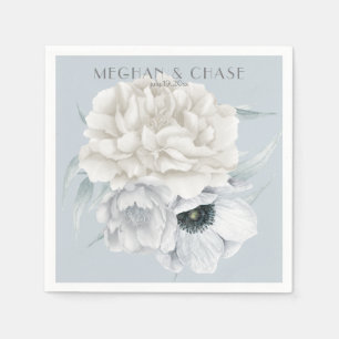 Bleek blauw Ivory Cream Floral Display Servet