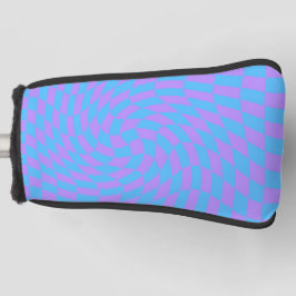 Bleek blauw & lavendel Waved geruit patroon Golfheadcover