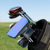 Bleek blauw & lavendel Waved geruit patroon Golfheadcover (Insitu)