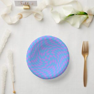 Bleek blauw & lavendel Waved geruit patroon Papieren Kommen
