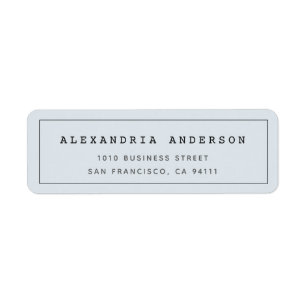 Bleek blauw minimalistisch clean border adreslabel etiket
