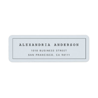 Bleek blauw minimalistisch clean border adreslabel etiket