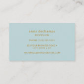 Bleek blauw minimalistisch Visitekaartje (Achterkant)