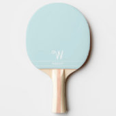 Bleek Blauw Monogrammed Ping Pong Paddle Tafeltennisbatje (Achterkant)