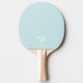 Bleek Blauw Monogrammed Ping Pong Paddle Tafeltennisbatje (Voorkant)