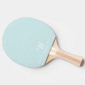 Bleek Blauw Monogrammed Ping Pong Paddle Tafeltennisbatje (Zijkant)
