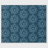 Bleek blauw op Pruissiaanse blauw Atom Symbolen Cadeaupapier (Vlak)