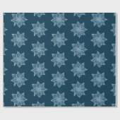 Bleek blauw op Pruissiaanse blauw ketchy-bloemen Cadeaupapier (Vlak)