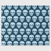 Bleek blauw op Pruissiaanse blauwe schedels Cadeaupapier (Vlak)