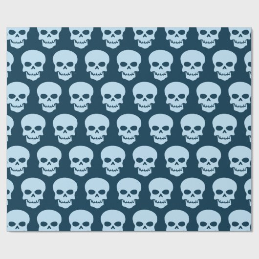 Bleek blauw op Pruissiaanse blauwe schedels Cadeaupapier (Vlak)