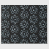 Bleek blauw op zwarte Atom Symbolen Cadeaupapier (Vlak)