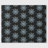 Bleek blauw op zwarte ketterjestop cadeaupapier (Vlak)