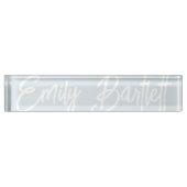 Bleek Blauw Oversize Handgeschreven Manuscript Naambordje (Voorkant)