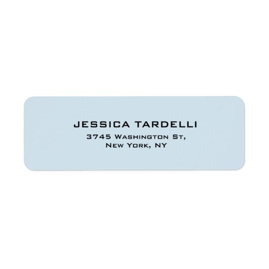 Bleek Blauw Plain Elegant Modern Trendy Etiket (Voorkant)