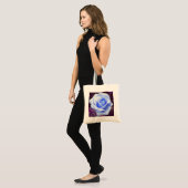 Bleek blauw Roos Canvas tas (Voorkant (model))