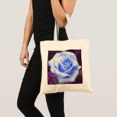 Bleek blauw Roos Canvas tas (Voorkant (product))