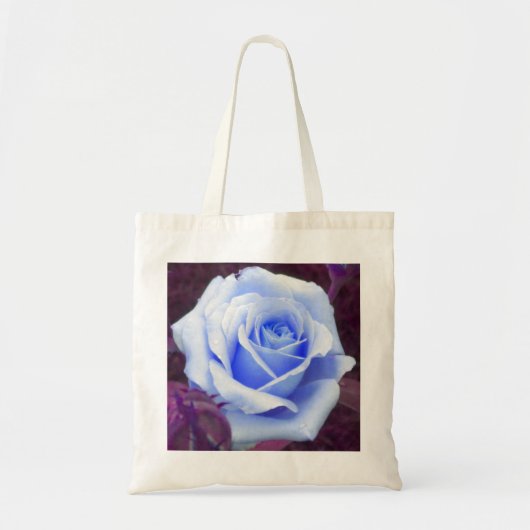 Bleek blauw Roos Canvas tas (Voorkant)