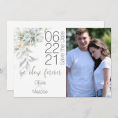 Bleek Blauw Roos Waterverf Foto Opslaan Datum Save The Date (Voorkant / Achterkant)