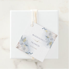 bleek blauw rozen bruiloft bedankjes labels