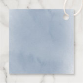 bleek blauw rozen bruiloft bedankjes labels (Achterkant)