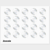 bleek blauw rozen bruiloft classic ronde sticker (Vel)