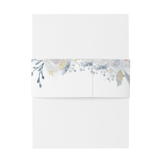 bleek blauw rozen bruiloft uitnodigingen wikkel (Achterkant Voorbeeld)