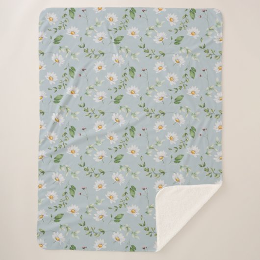 Bleek blauw Sherpa Blanket Deken (Voorkant)