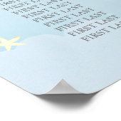Bleek blauw-Star-Baby shower Poster (Hoek)