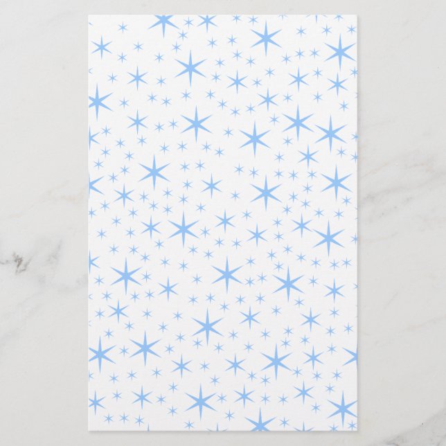 Bleek blauw sterrenpatroon. (Voorkant)