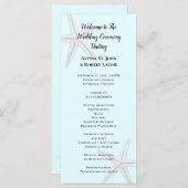 Bleek-blauw-strand-strand-staartprogramma voor Sta Programmakaart (Voorkant / Achterkant)