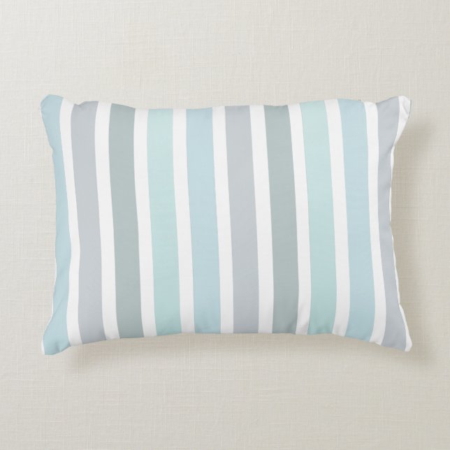 Bleek blauw Turquoise Stripes Patroon Accent Kussen (Voorkant)