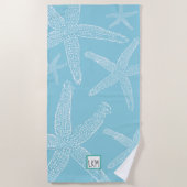 Bleek blauw van gepersonaliseerde Starfish Strandlaken (Voorkant)