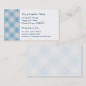 Bleek blauw visitekaartje gingham (Voorkant / Achterkant)