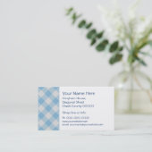 Bleek blauw visitekaartje gingham (Staand voorkant)