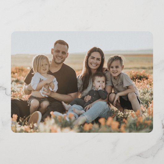 Bleek Blauw Vrolijk Kerstfeest Retro Sterren Foto Folie Feestdagenkaart (Achterkant)