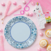 Bleek blauw wintersneeuwvlokken Bord (Feest)